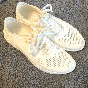 Men’s Croc LiteRider Pacer- sz 12- off white/cream- Crocs